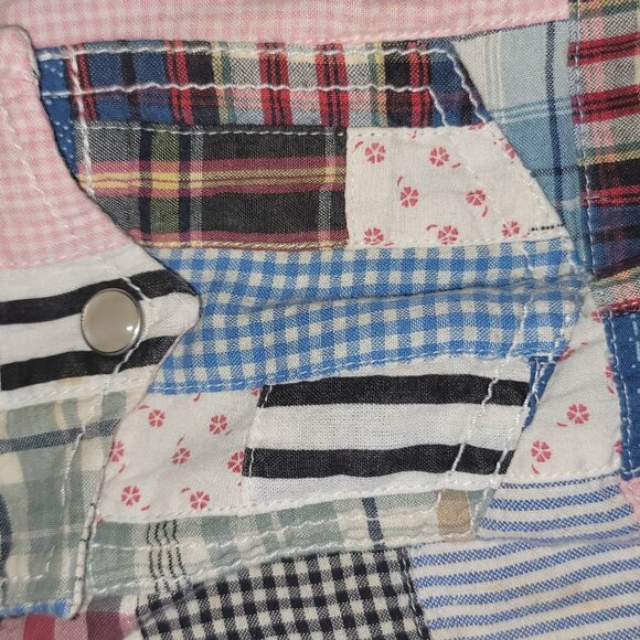 Polo Jeans Co. Vintage Ralph Lauren Patchwork Madras Ladies Western Shirt Pearl - Picture 11 of 16